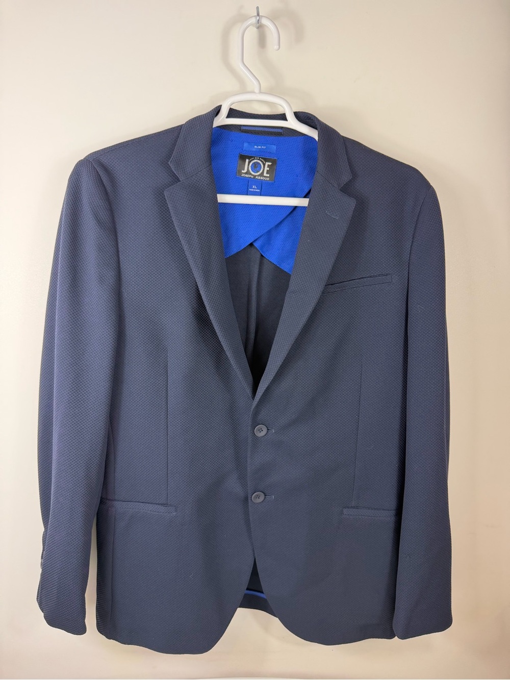 Abboud Navy Textured Men's Blazer - Classic Two-Button